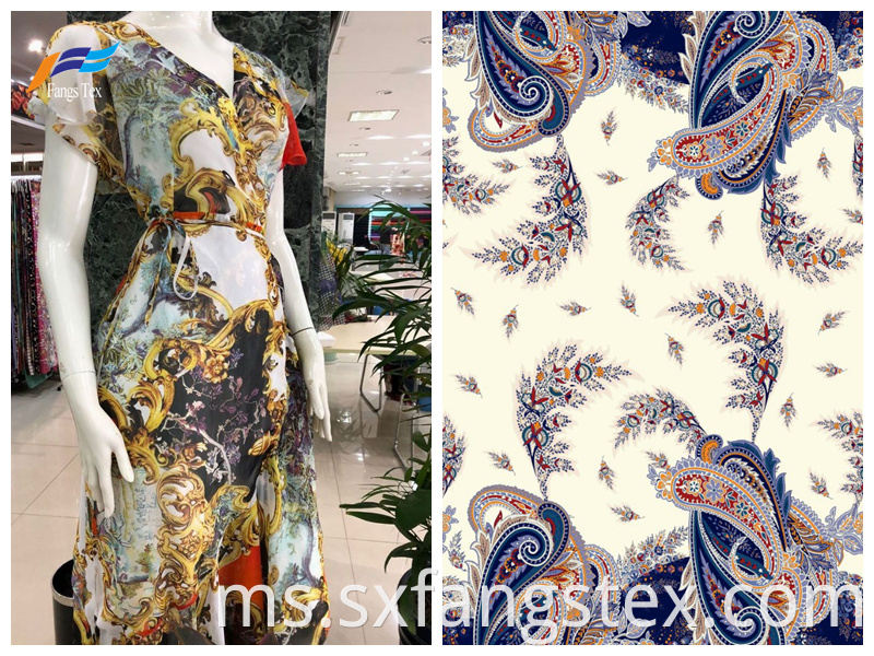 100% Polyester Digital Printed Thicker Chiffon Fabric